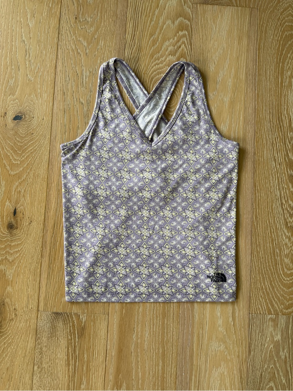 The North Face Women's Lavender Patterned Crossback VaporWick Athletic Tank